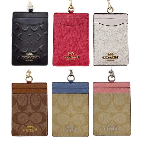 

(Original) COACH lanyard Kartu kerja Pemegang kartu id DIY klasik Name tag holder Four color