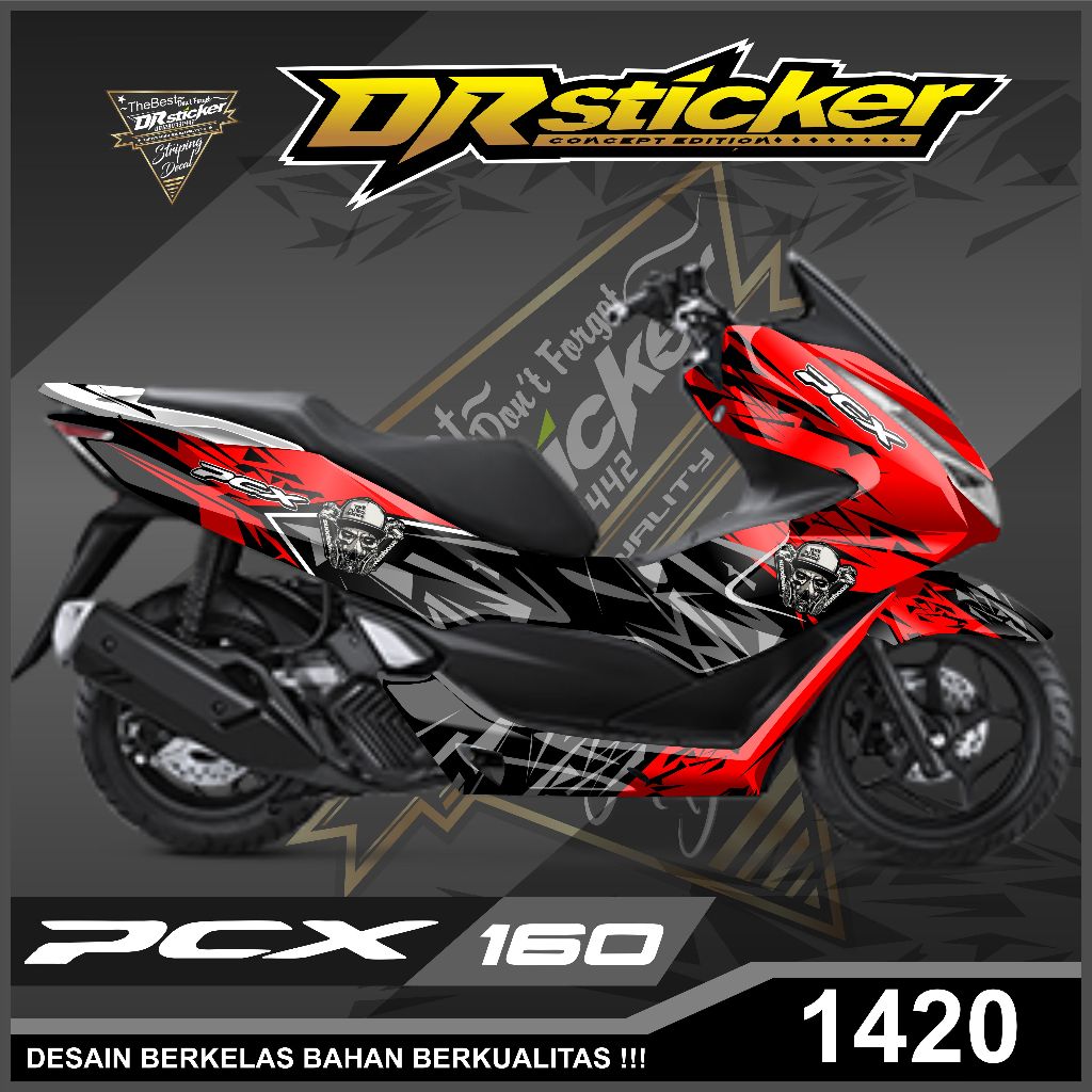 Decal Sticker Motor Honda Pcx 160 Motif vandals skull FullBody Variasi Pelindung Body Bisa Costume