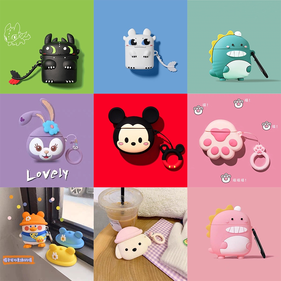 Pro 4/6 Headset Bluetooth Cartoon Case Earphone Bluetooth Cover Cute Cartoon Silicone Anti-fall Prot