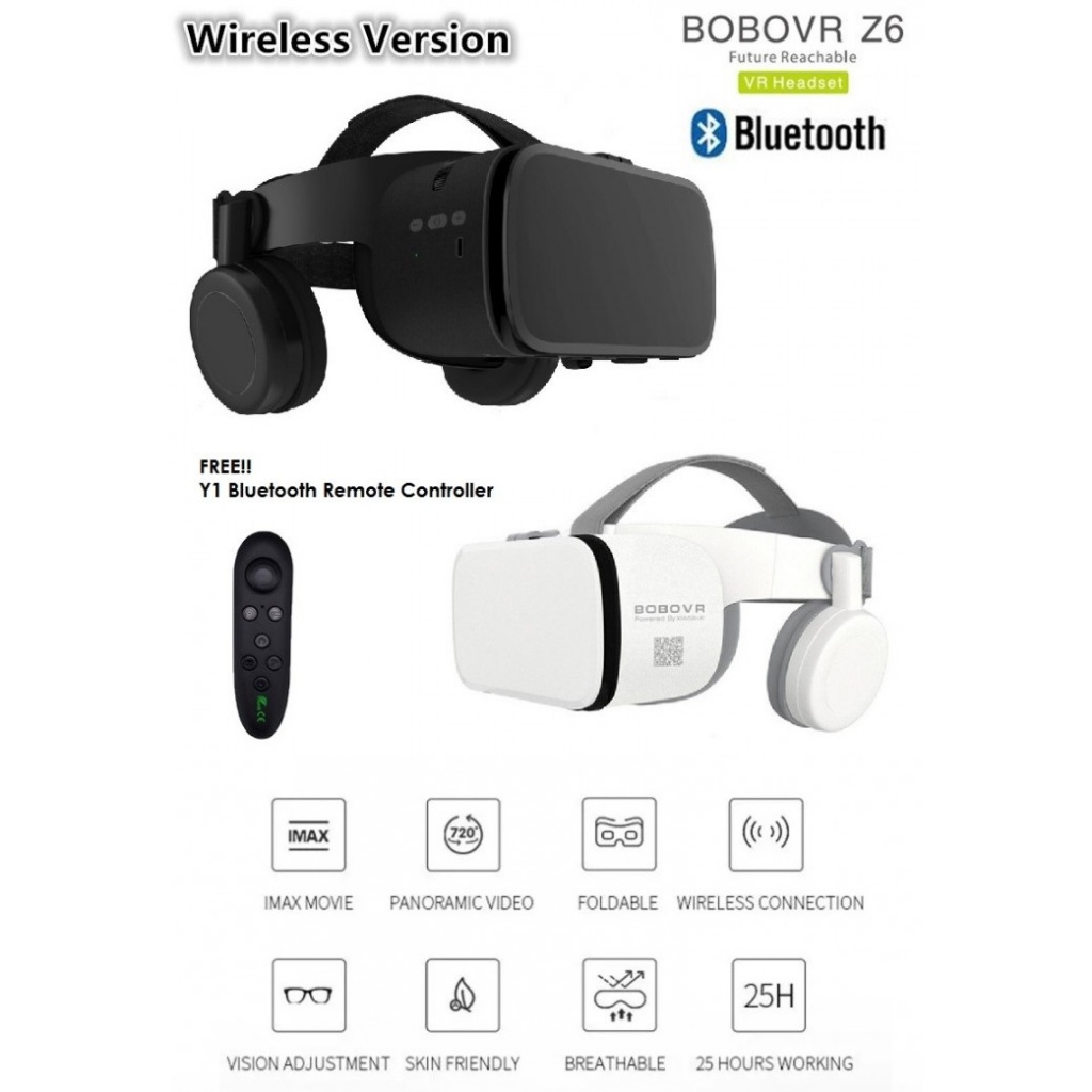 BOBOVR Z6 - VR Headset Glasses FREE BLUETOOTH REMOTE CONTROLLER Y1