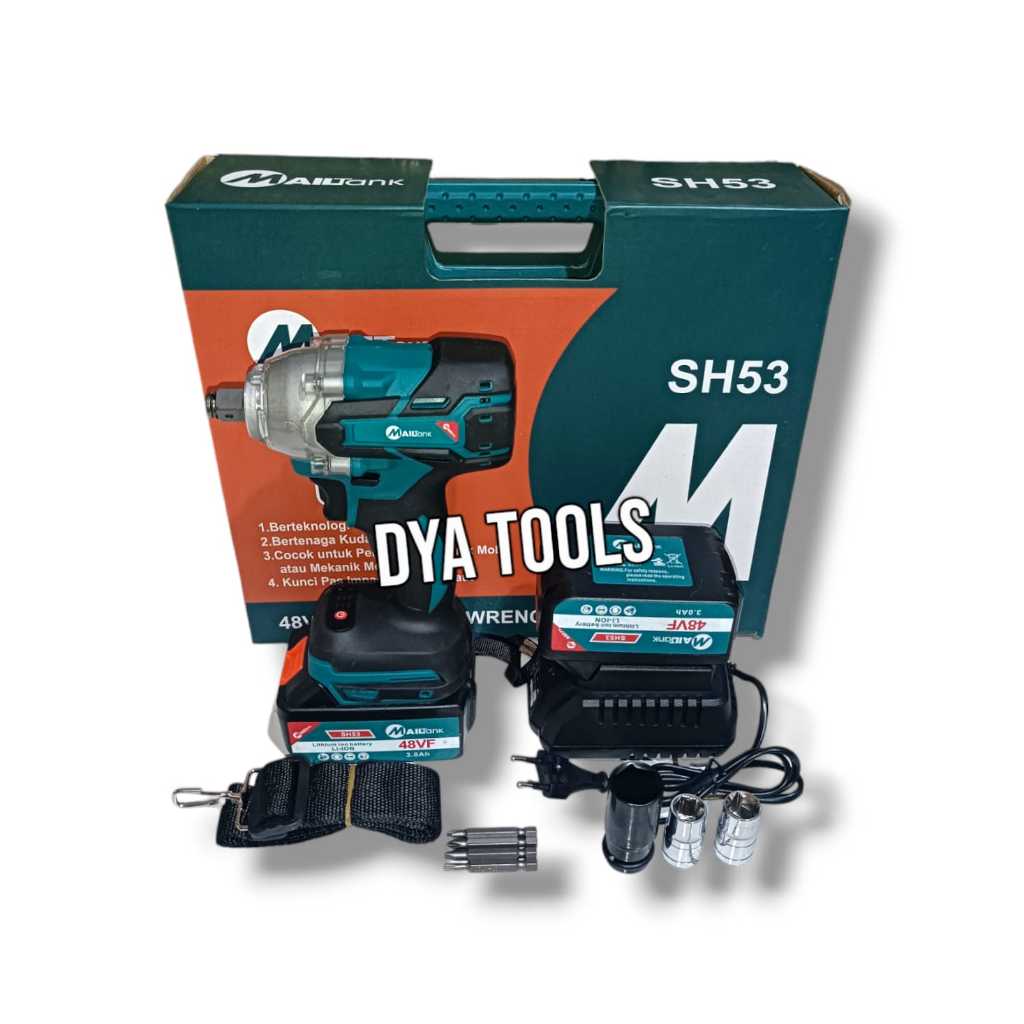 MAILTANK Impact Wrench Mesin Bor Cordless Pembuka Baut Baterai