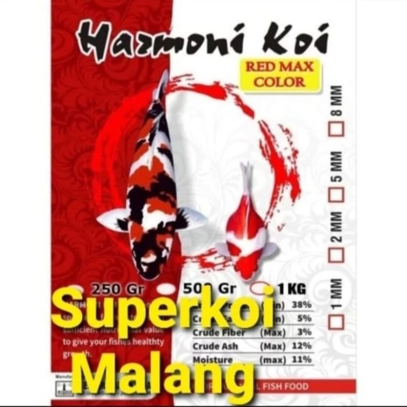 Harmoni Koi 10kg Pakan Koi Red Max warna Growth Ikan - Warna Color