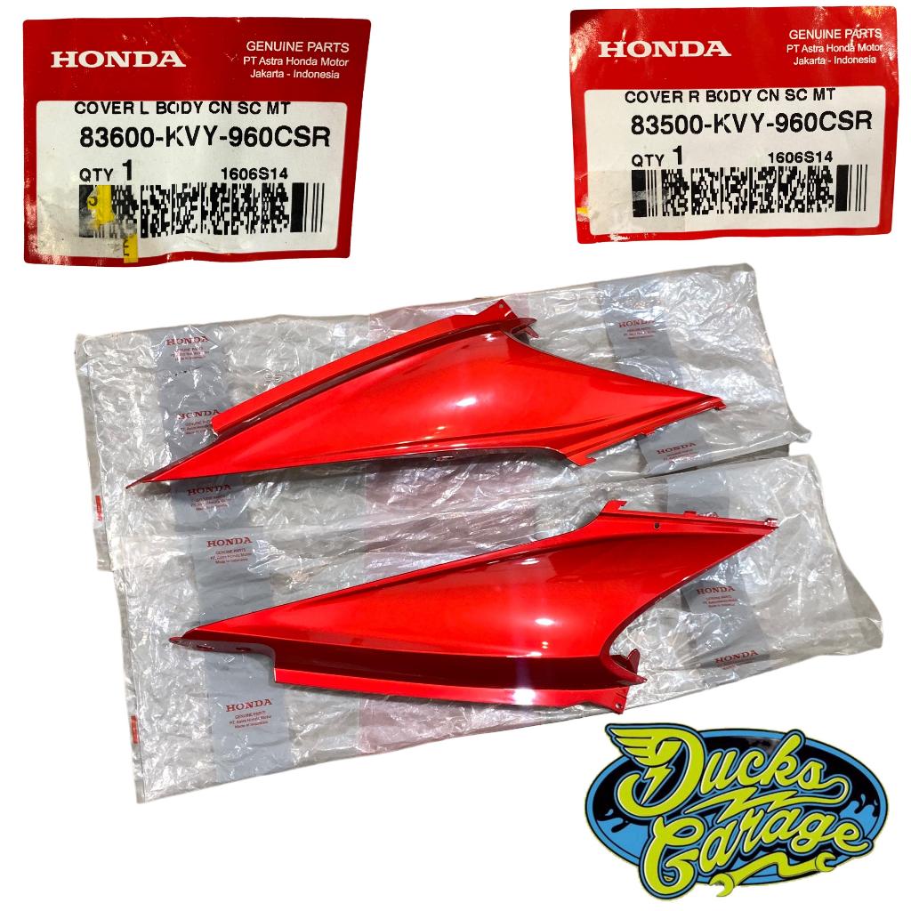 83600-KVY-960CSR 83500-KVY-960CSR Cover Body Samping Kiri Kanan Honda Beat Karbu Original Merah