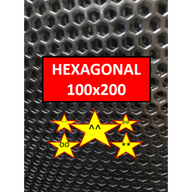 Ram Speaker - 100x200 - Plat Hexagonal - Grill Speaker - Plat Lubang - Plat Speaker