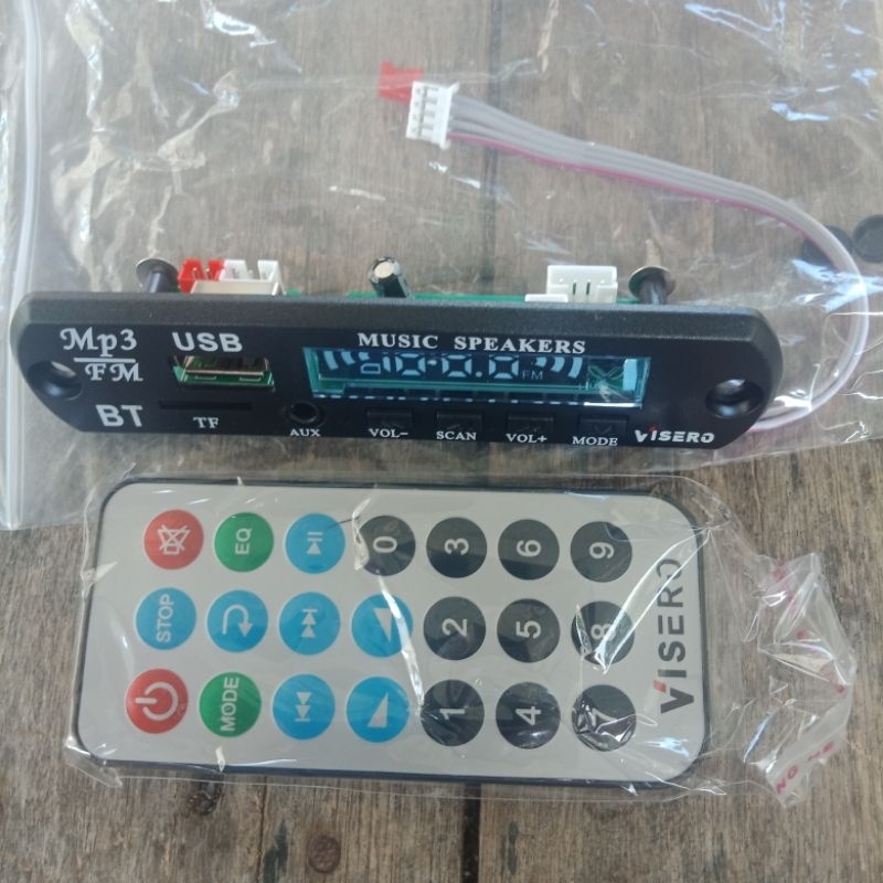 Modul Mp3 Player Bluetooth VISERO Seperti Max 5V 12V - Kit Mp3 Bluetooth Player Mic Echo Karaoke + U