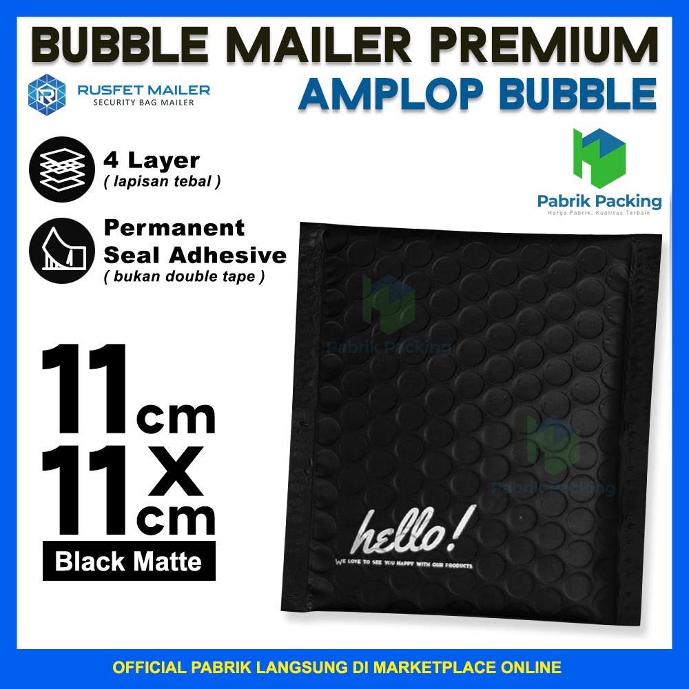 

Amplop bubble murah bubble mailer polybubble packing hitam 11x11 cm