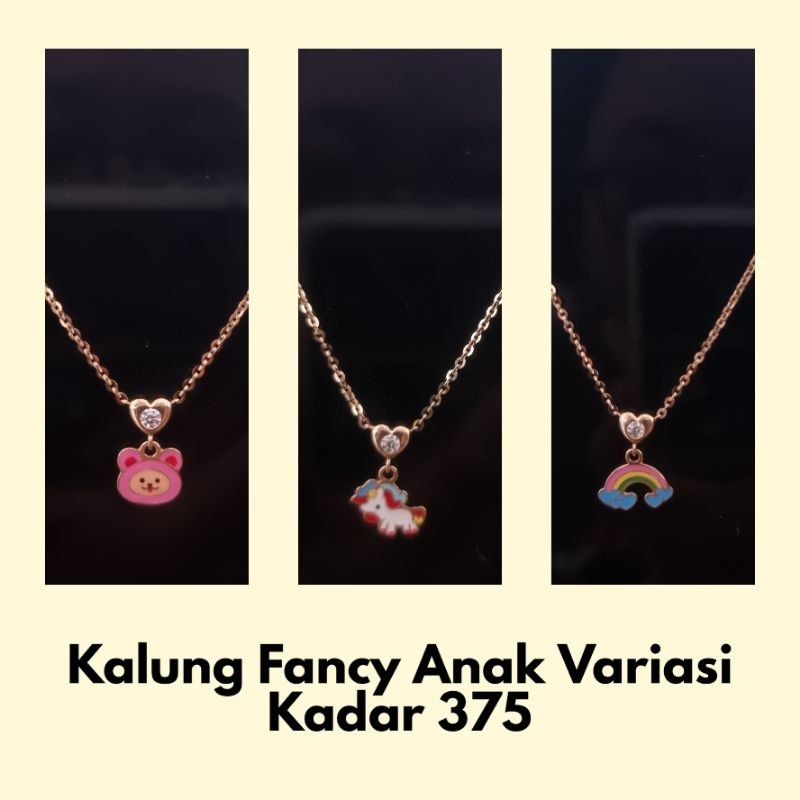 Kalung Emas Model Fancy Variasi Untuk Anak Kadar 375/8Karat