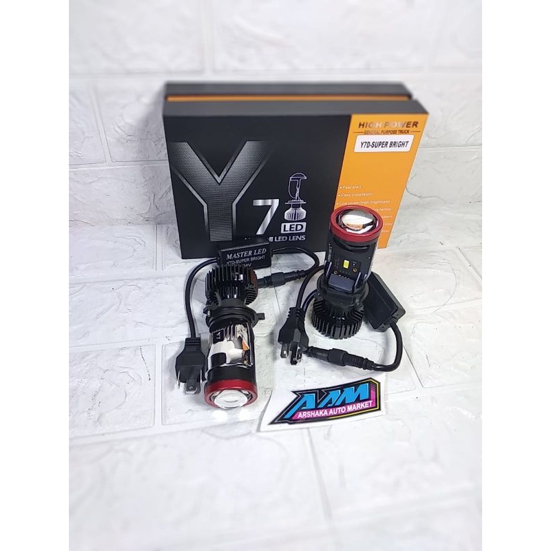 LAMPU LED MOBIL H4 MINI PROJECTOR PROJIE Y7D