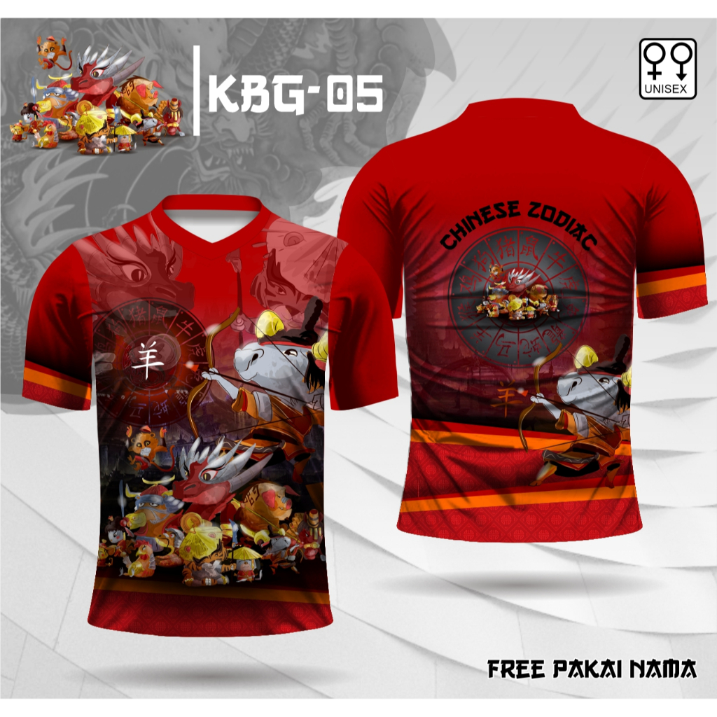 Jersey imlek shio kambing baju chinese zodiac kaos all shio