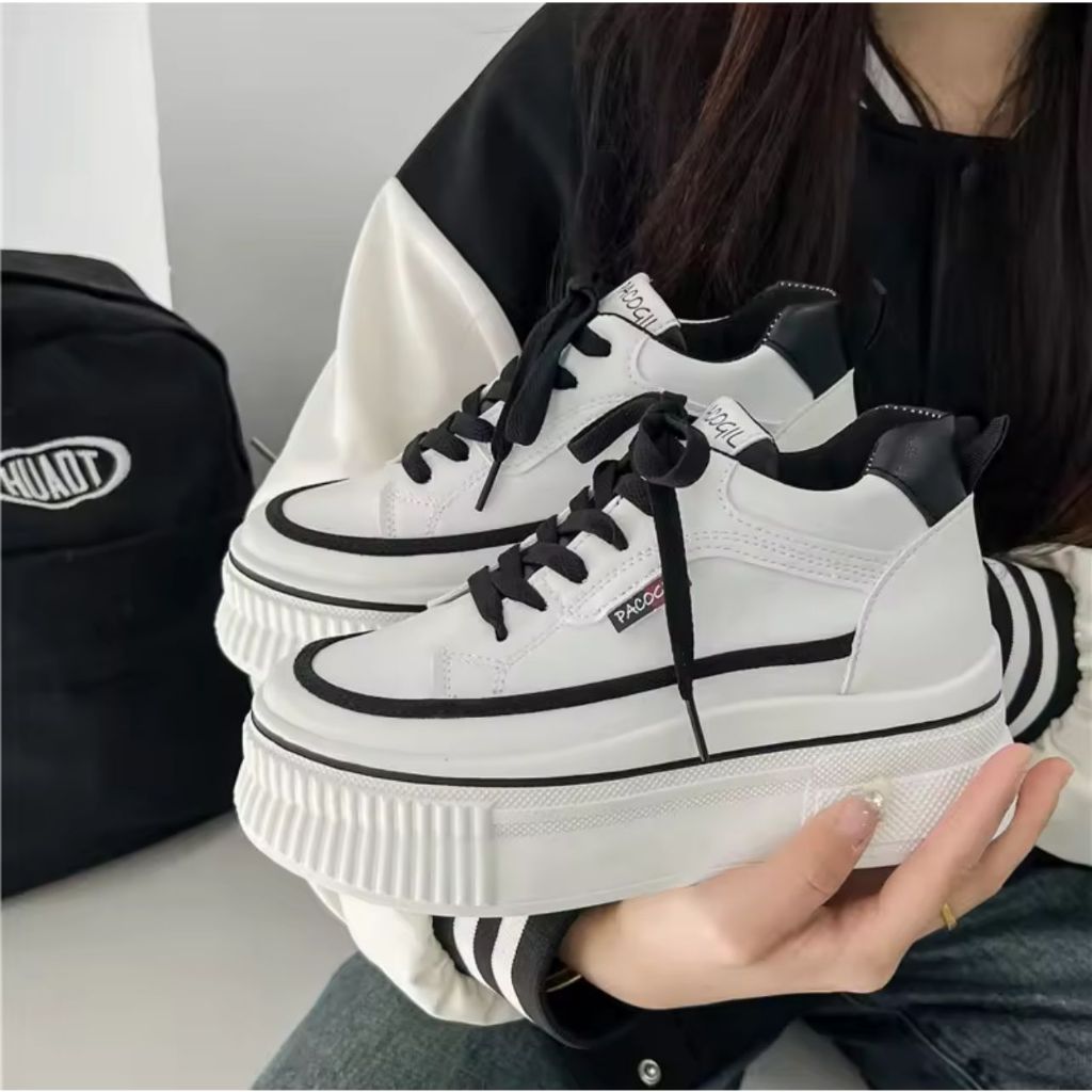 SEPATU SNEAKERS WANITA FASHIONABLE SHOES SPORT HAK TINGGI SEPATU ANAK REMAJA WANITA GAYA KOREA STYLE