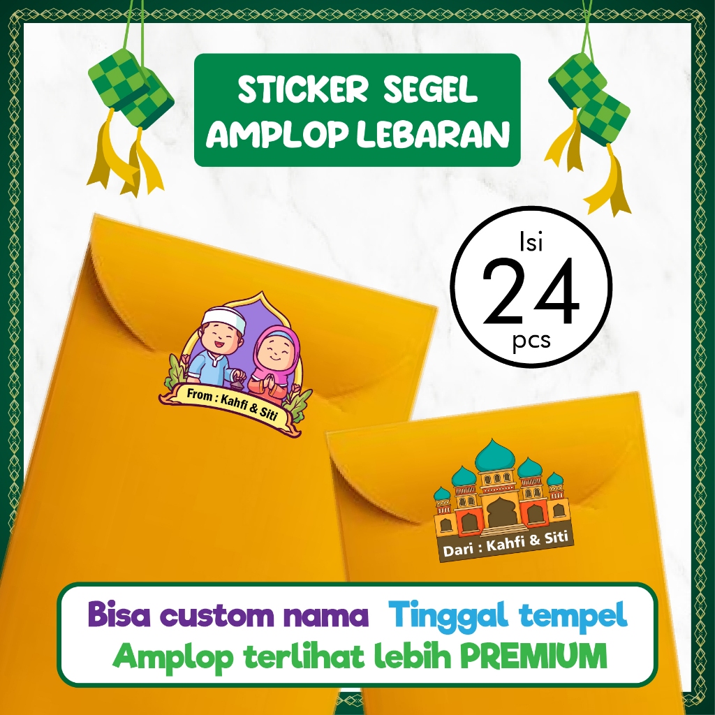 

Stiker Sticker Segel Amplop Lebaran Idul Fitri Custom Nama