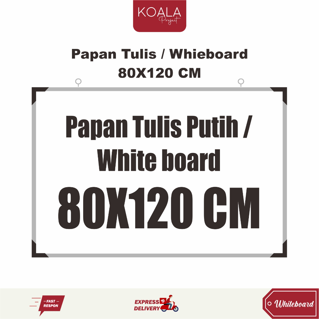 

WHITEBOARD PAPAN TULIS PUTIH 80x120 CM - KOALA PROJECT