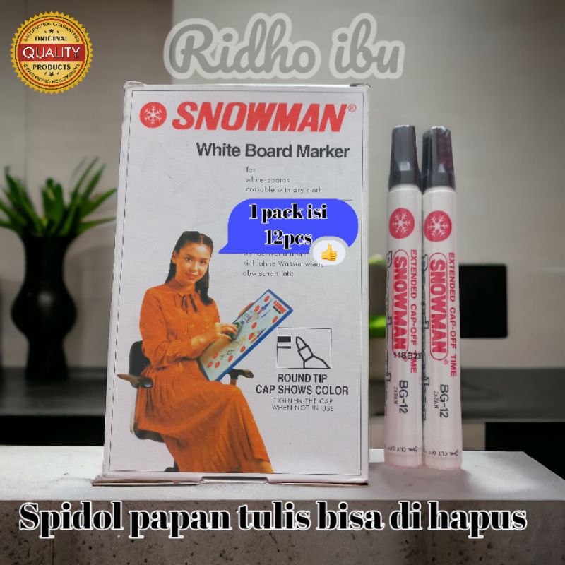 

SPIDOL SNOWMAN BG-12 WHITE BOARD Bukan permanen