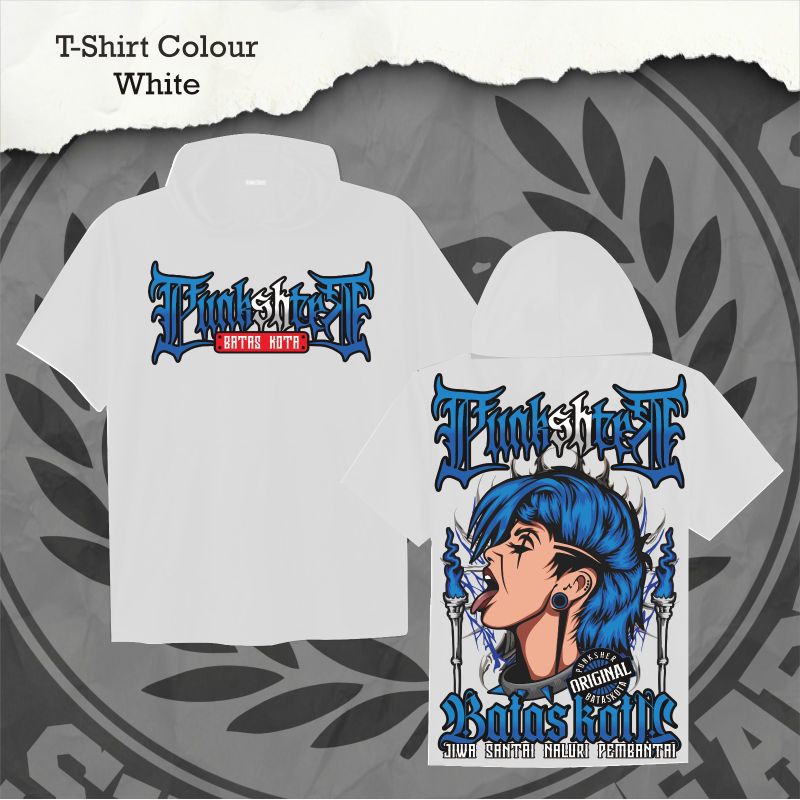 T-shirt Hoodie Punkshter Batas Kota Motif Warna Biru Sablon Dtf Premium