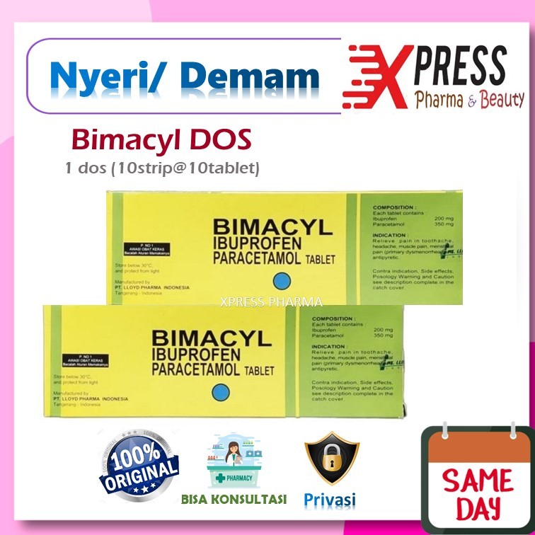 ⚡XPRESS⚡Bimacyl DOS Obat Nyeri Demam Paracetamol Parasetamol Tablet Kaplet Bimasil Bimasyl Bymasil B