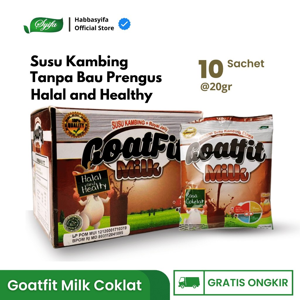 

Susu Kambing Etawa Goatfit | Goat Fit Milk Rasa Coklat 10 Sachet