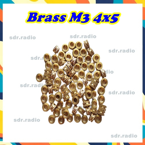 M3 4x5 Brass Knurled Insert Nut Thread 3mm length 4mm