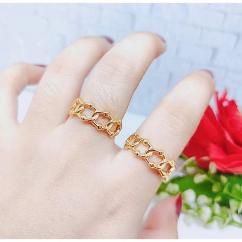Titanium Cincin Rantai Sisik Naga Gold Anti Karat Dan Tidak Luntur