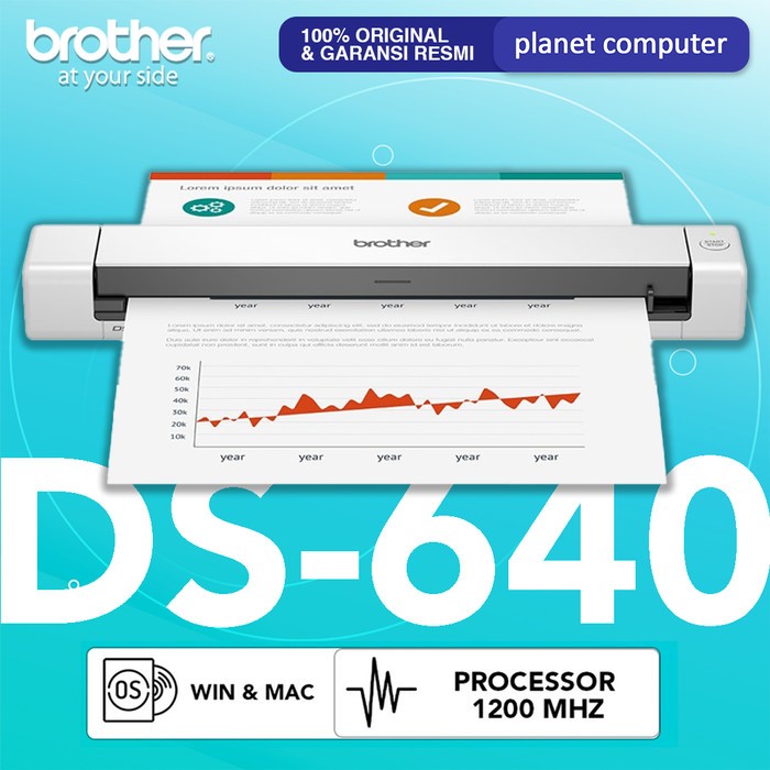 Brother DS-640 Compact Mobile Document Scanner [Support F4]