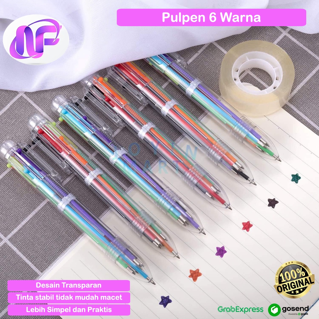 

Pulpen Balpoin 6 Warna Alat Tulis Sekolah Pena Jumbo Belajar Anak Unik Praktis
