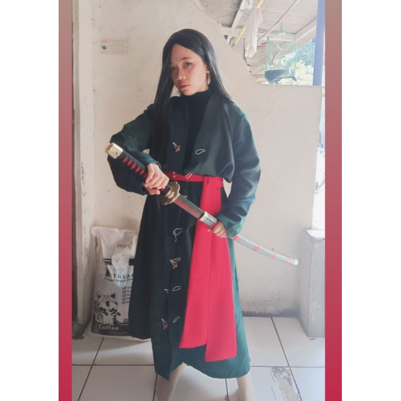 RENTAL COSPLAY ANIME RORONOA ZORO HIJAU ONE PIECE LUFFY NICO ROBIN