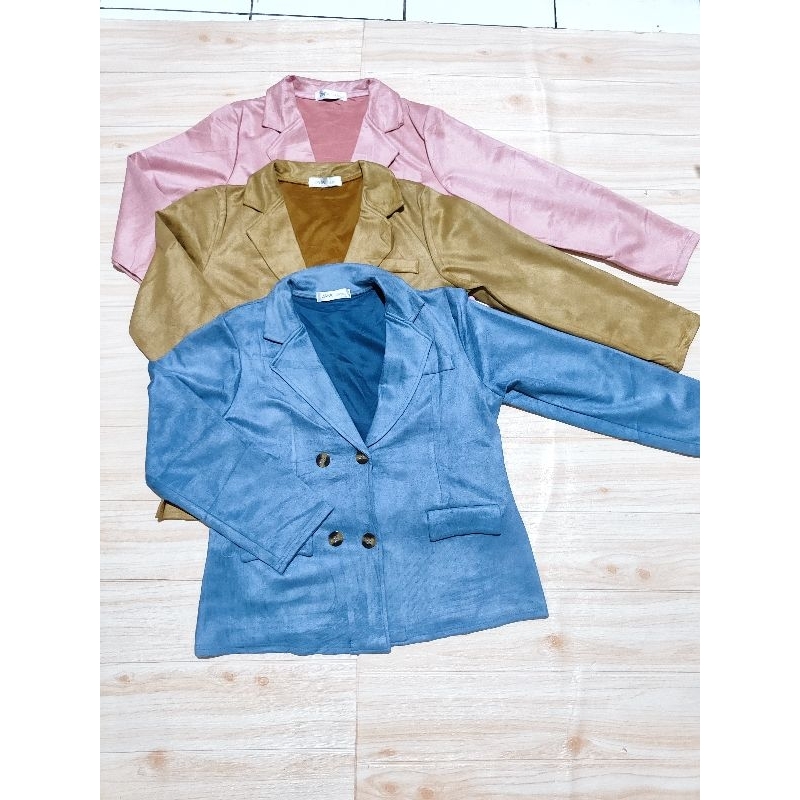 blazer Suede Wanita