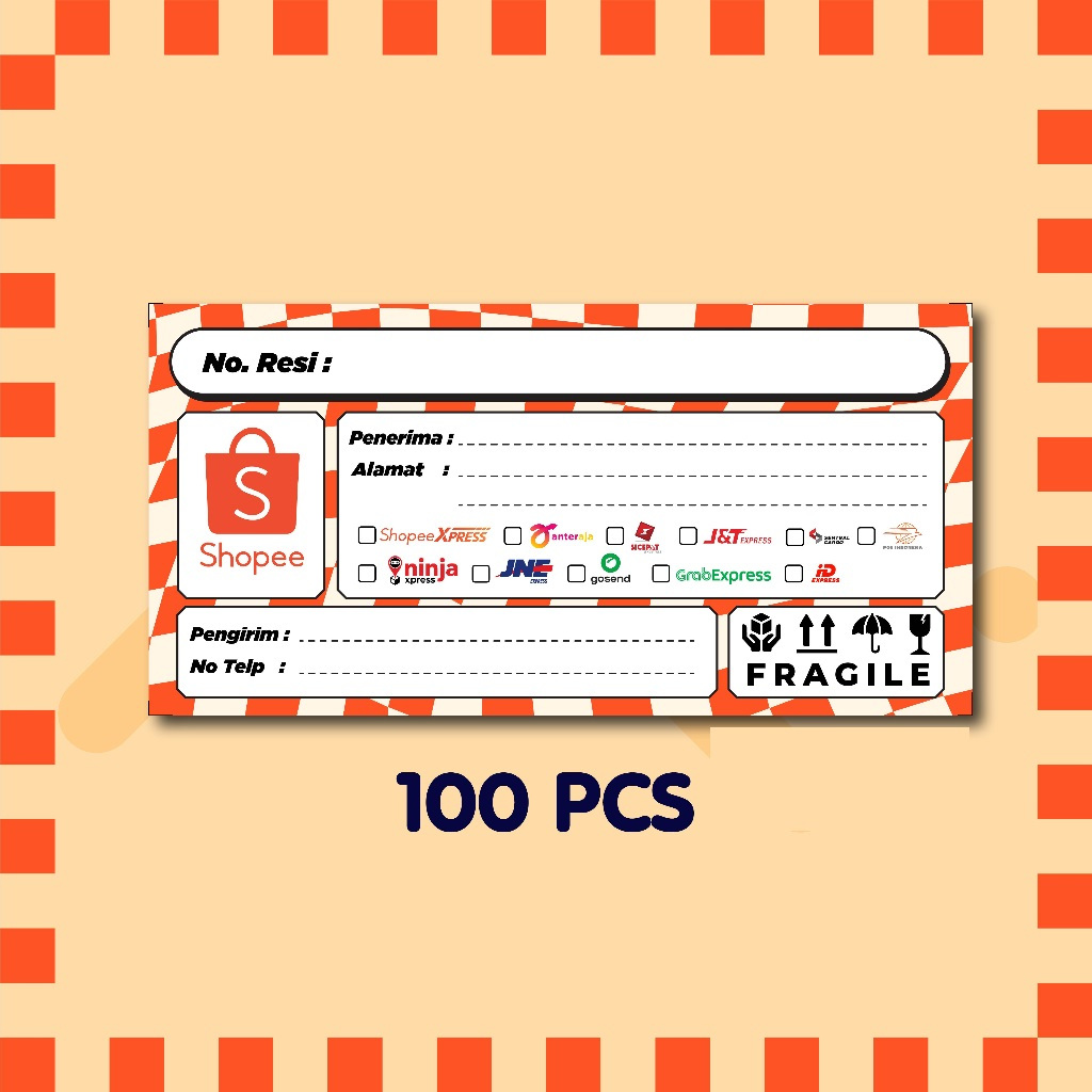 

[100 PCS] Label Pengiriman | Stiker Resi Murah | Stiker Murah | Sticker Resi Pengiriman Shopee Murah/shopee/tokopedia/tiktok