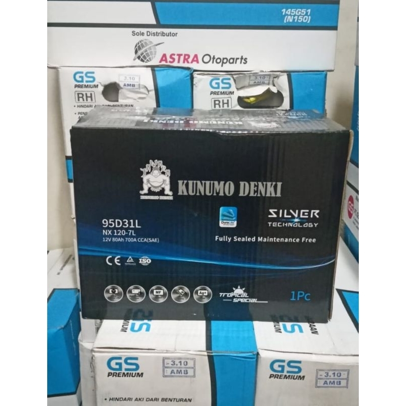 AKI BATERAI KERING KUNUMO DENKI 95D31L/NX120-7L/N70ZL PAJERO SPORT GARANSI 1 TAHUN