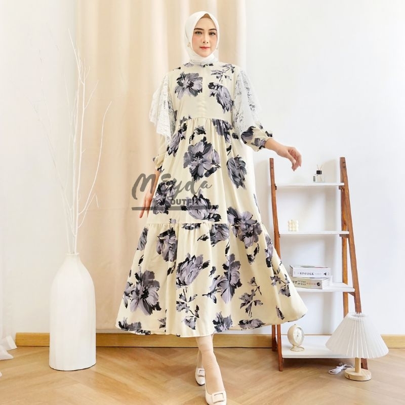 Ameena Dress Crinkle / Ameena Brukat Crinkle / Dress Crinkle Premium Murah