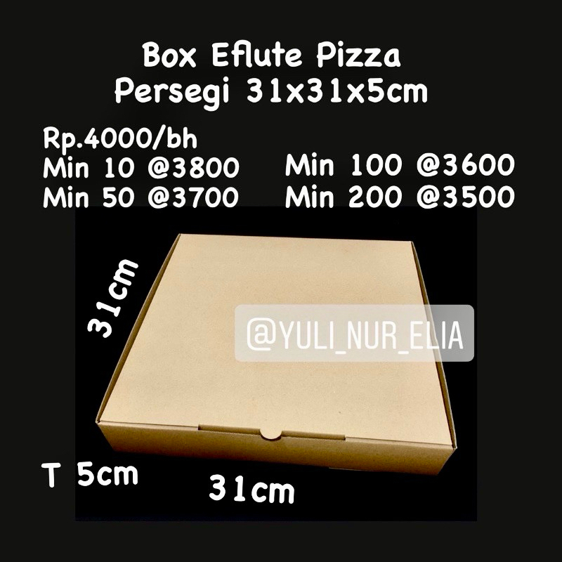 

Box Eflute Pizza Persegi 31x31x5cm