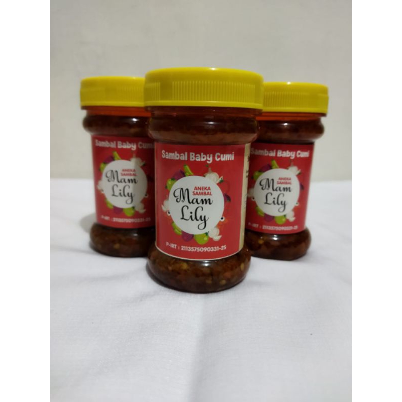 

Mam Lily Aneka sambal pedas (baby cumi, bawang, teri medan) 30gram