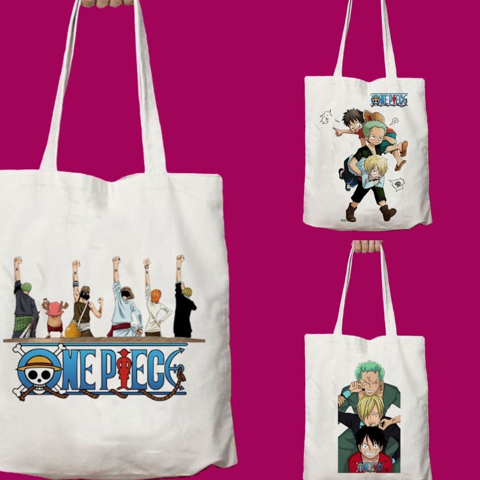 Ready Istimewa  Totebag Tote Bag Anime One Piece monkey d luffy Wibu Kanvas Lucu Tas Anime Jepang Go