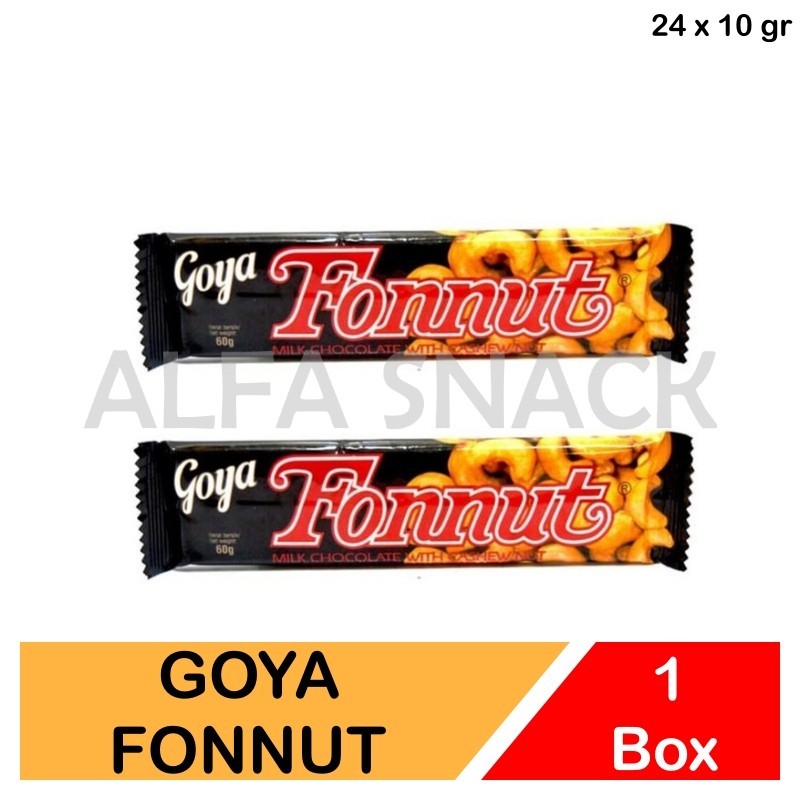 

Coklat Goya Fonnut Milk Chocolate Cashew Nut Kemasan Box 24 x 10 gram