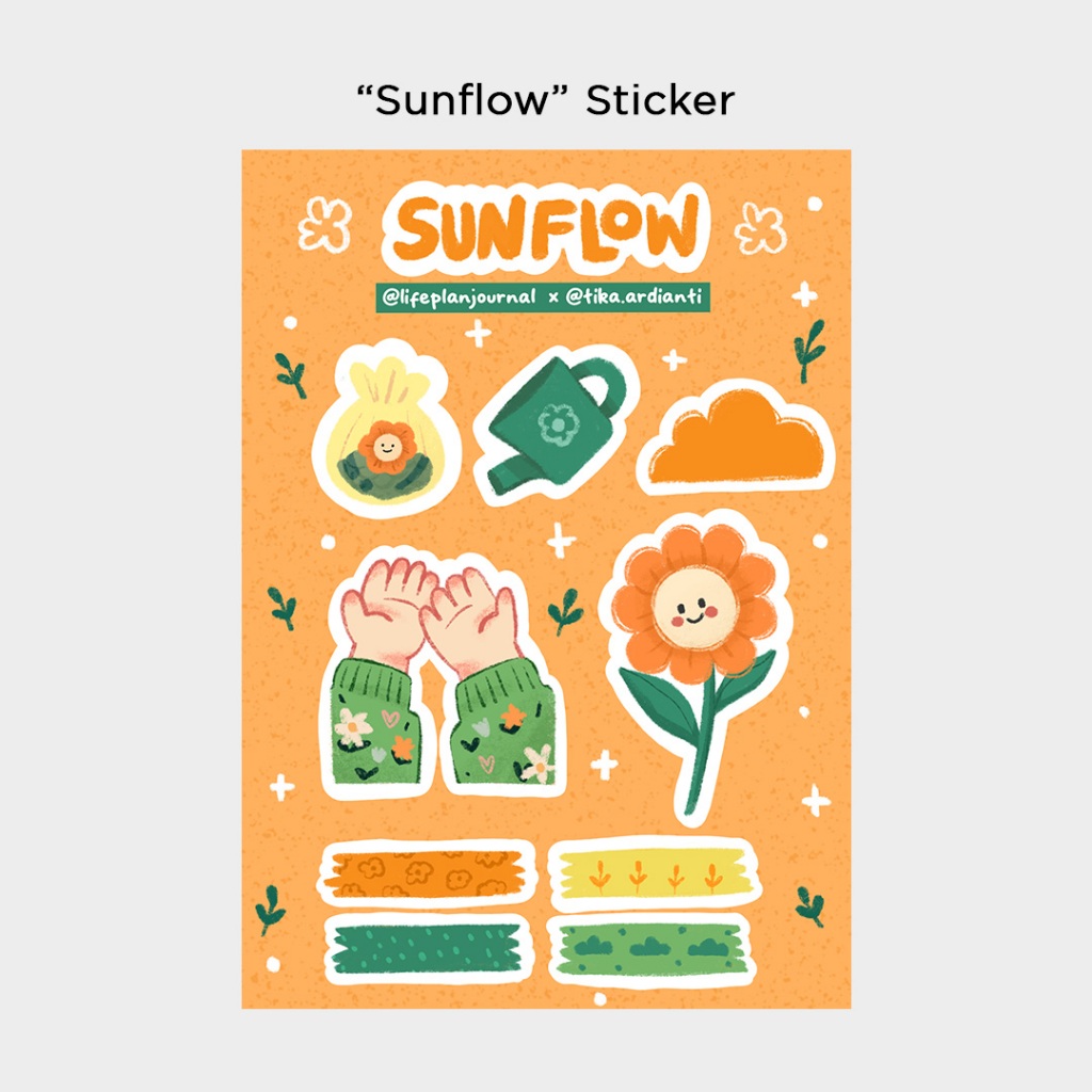 

Life Plan Journal - Sticker Sheet "Sunflow" x @tika.ardianti - Planner Stickers, Journal Stickers