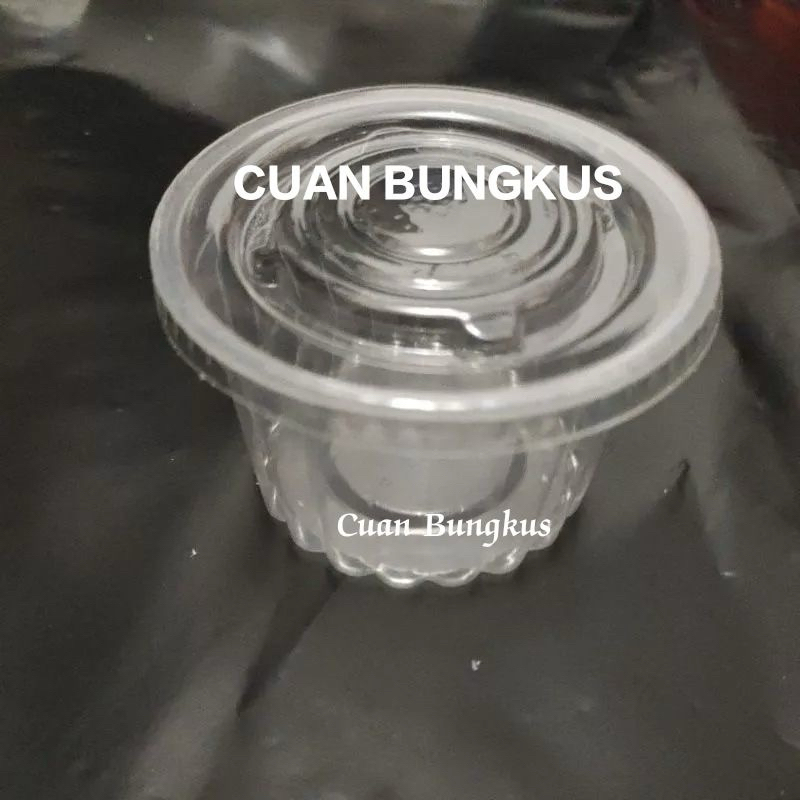Gelas Plastik Bening 60ml+ TUTUP TEBAL Isi 50pcs | Puding Belimbing Gelas Plastik Bening 60ml | Cup 