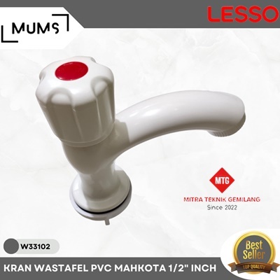 Kran Wastafel Mahkota Pvc Lesso 1/2" Inch Keran Air Plastik Bagus Awet Kran Angsa Basin Faucet Kran 