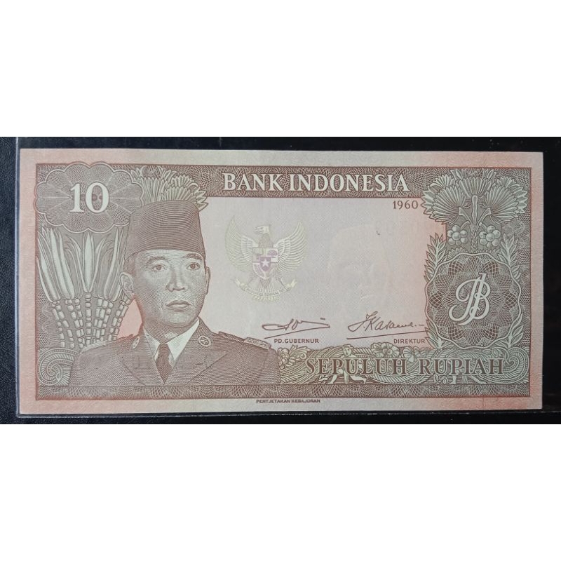UANGKUNO 10 RUPIAH SUKARNO THN 1960