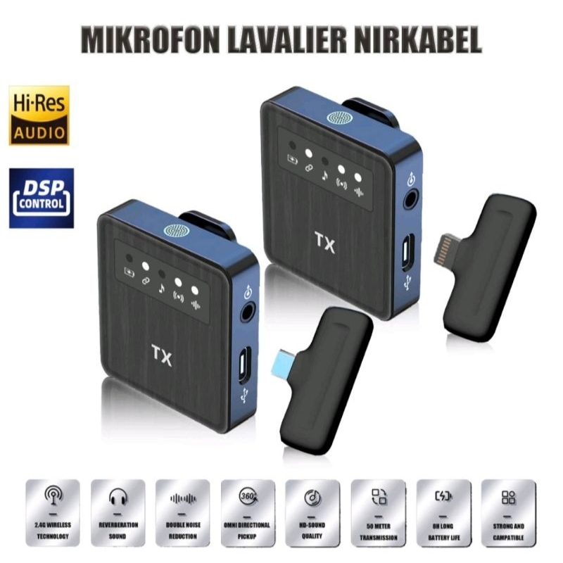 SS8 Mic Clip On Wireless / Mic Wireless Lavalier Mikrofon Bluetooth Microphone Wireless Youtube Live