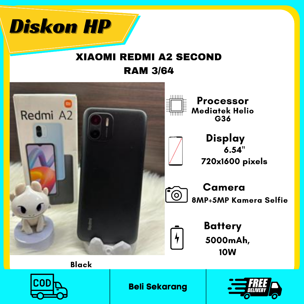 XIAOMI REDMI A2 RAM 3/64 ORIGINAL XIAOMI+BLACK