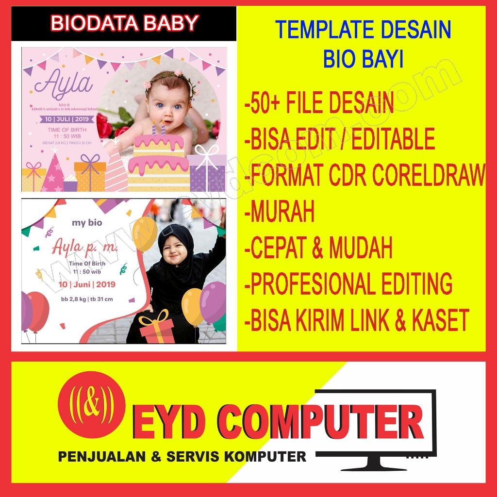 DESAIN MOTIF BIO BAYI BIODATA KELAHIRAN BABY EDITING KOLEKSI TEMPLATE DESIGN GRAFIS CURICULUM CDR CO