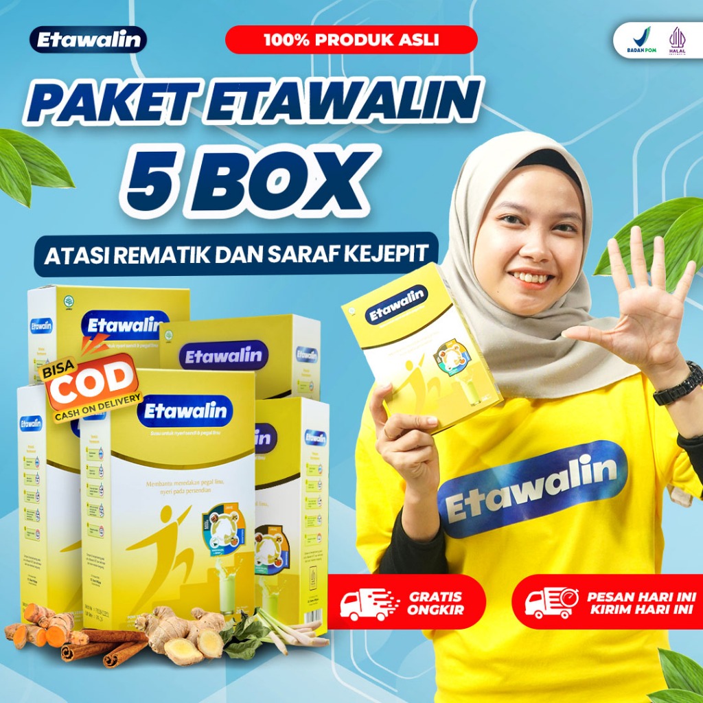 

Etawalin 5 BOX Susu kambing Etawa Bubuk dengan Ramuan Herbal Mencegah Asam Urat Nyeri Sendi Nyeri Lutut Susu Kesehatan