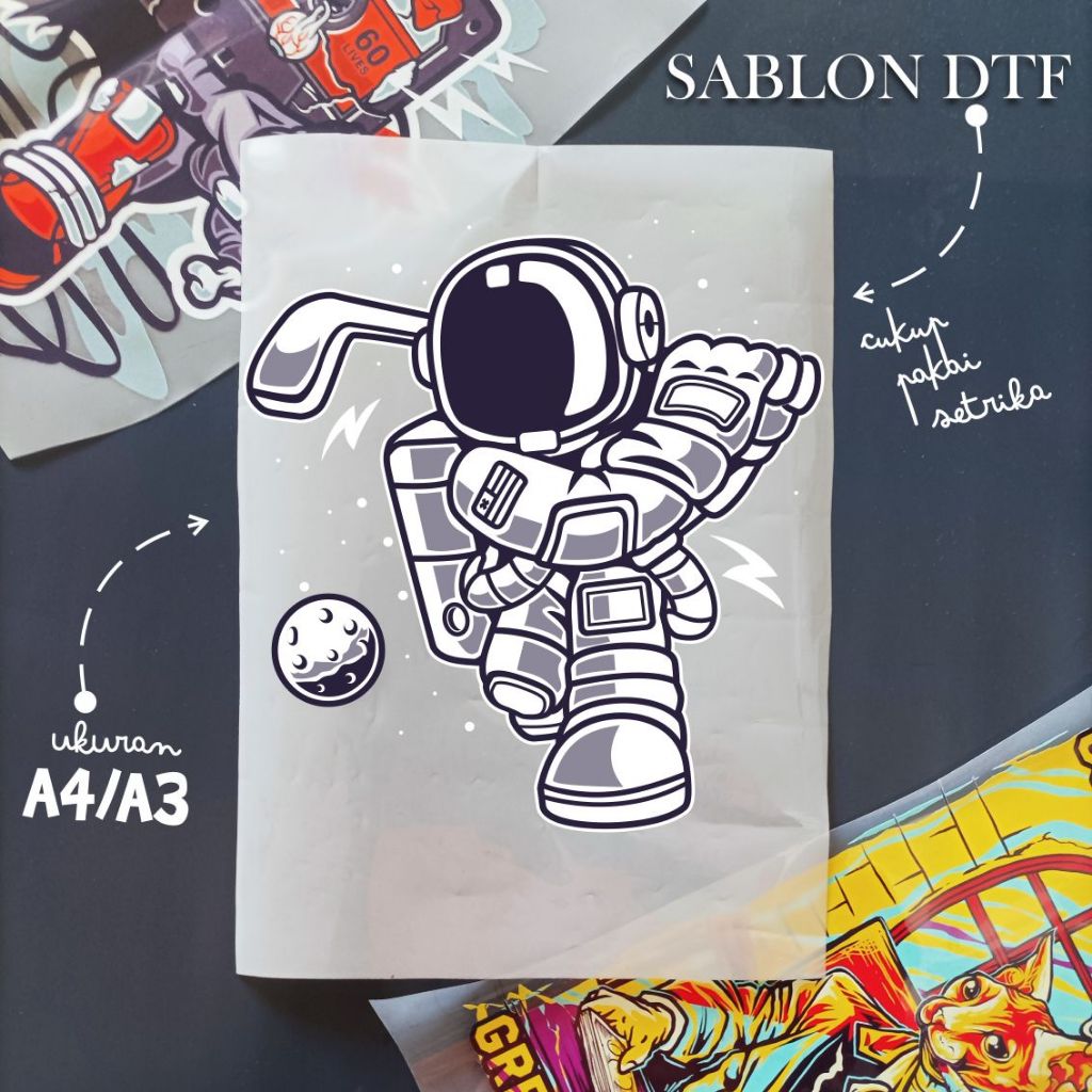 SABLON KAOS  DTF SETRIKA A3 A4 MOTIF 1