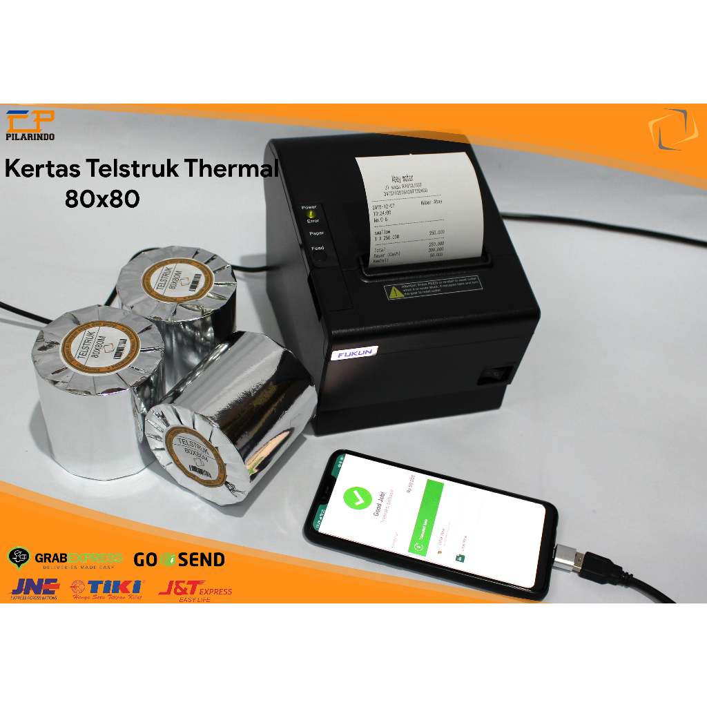 

Kertas kasir telstruk / kertas Thermal 80x80mm / Thermal Paper 80x80