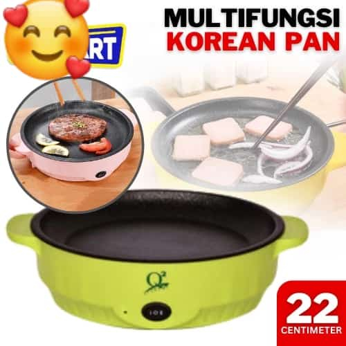 Wajan listrik Korea - Wajan listrik serbaguna multifungsi anti lengket - Panci BBQ multifungsi panci