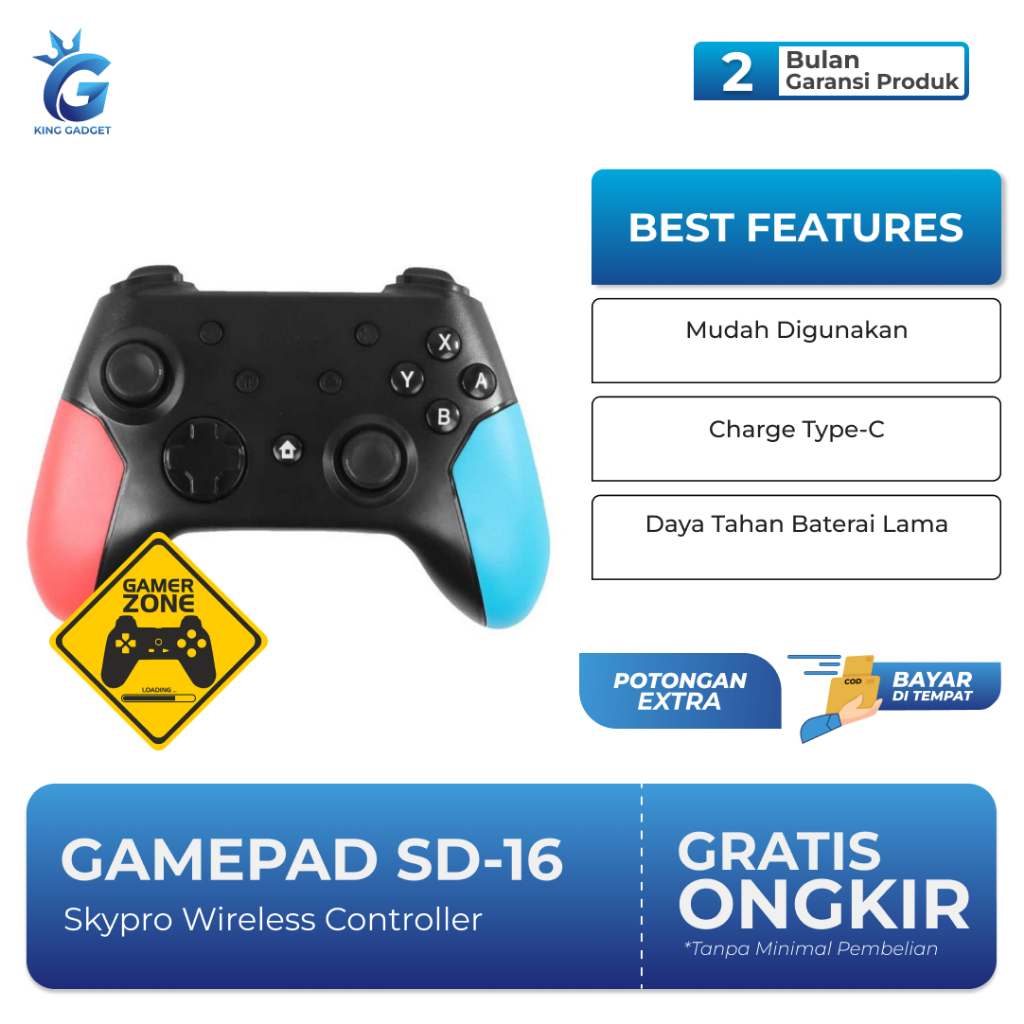 Bluetooth Gamepad SD-16 Gyro Axis Joystick for Nintendo Switch