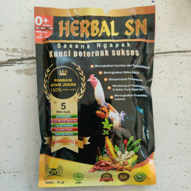 obat jamu ternak ayam herbal SN 35gr