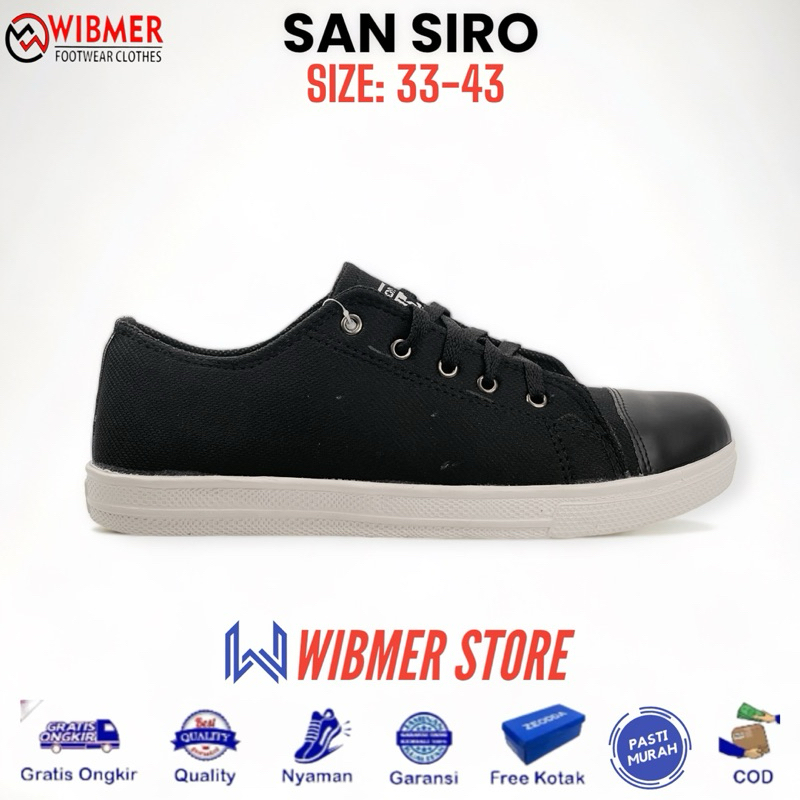 sepatu sekolah / sepatu pendek hitam / sepatu low hitam murah / sepatu sneaker hitam murah