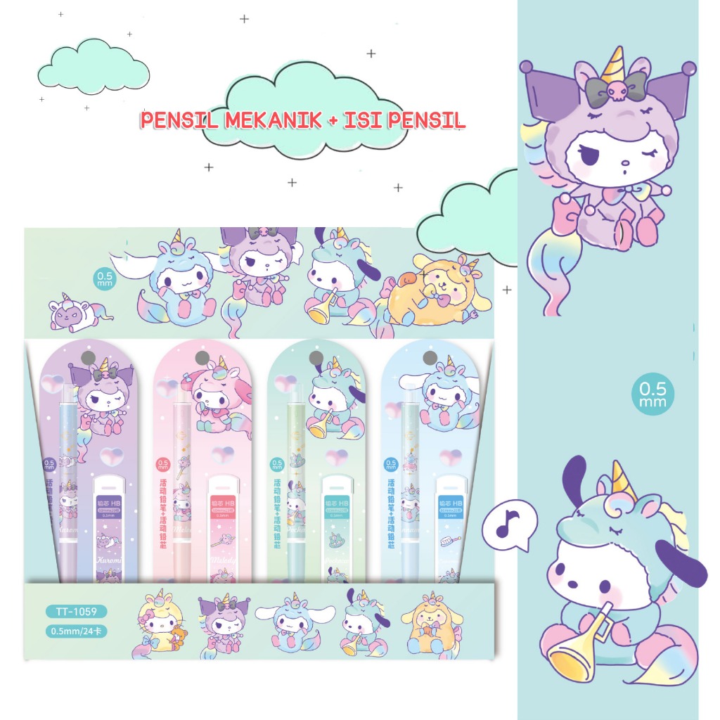 

GM - FREE ISI PENSIL + PENSIL MEKANIK PENCIL 0.5mm MOTIF KARTUN KARAKTER SANRIO LUCU CINNAMOROLL MELODY KUROMI POMPOMPURIN ALAT TULIS PERLENGKAPAN SEKOLAH ATS ATK KANTOR