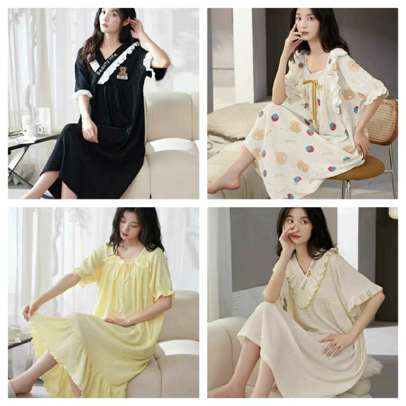 Daster kerah Korea import/Daster wanita import