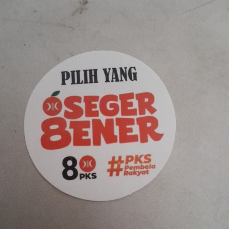 

Stiker PKS Seger Bener Bulat Ukuran 5 cm Harga Rp. 100/pcs Minimal 100 pcs